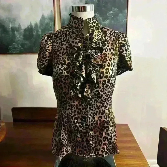 Worthington Leopard Print Blouse - Picture 2 of 3